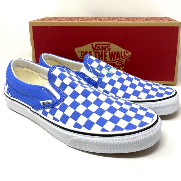 Vans Shoes - VANS Classic Slip On Checkerboard Blue Women’s